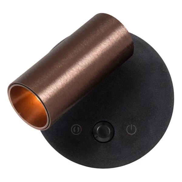 Lucide TONI - wiederaufladbare Wandstrahler / Wandleuchte - Akku/Batterie - Ø 8,1 cm - LED Dim. - CCT - 1x2W 2700K/4000K - Bewegungssensor (Abschaltbar) - Magnetisch - Kaffee - detail 1